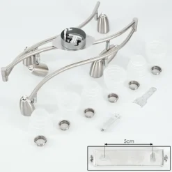 Plafonnier Chapod LED Chrome, Nickel mat, 6 lumières