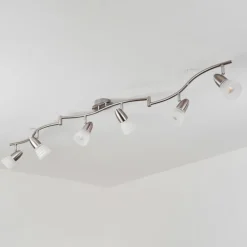 Plafonnier Chapod LED Chrome, Nickel mat, 6 lumières