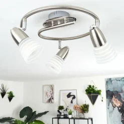 Plafonnier Chapod LED Nickel mat, 3 lumières