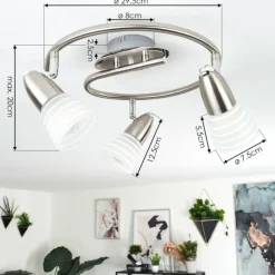 Plafonnier Chapod LED Nickel mat, 3 lumières