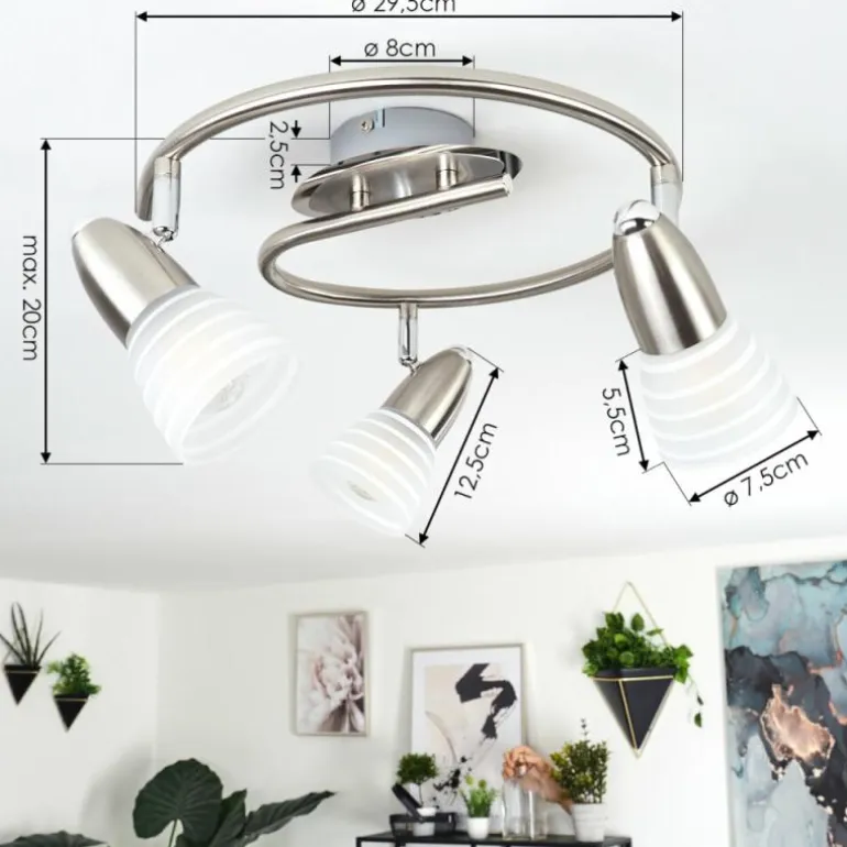 Plafonnier Chapod LED Nickel mat, 3 lumières