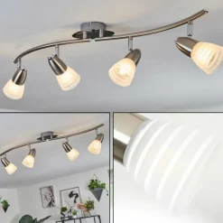 Plafonnier Chapod Nickel mat, 4 lumières