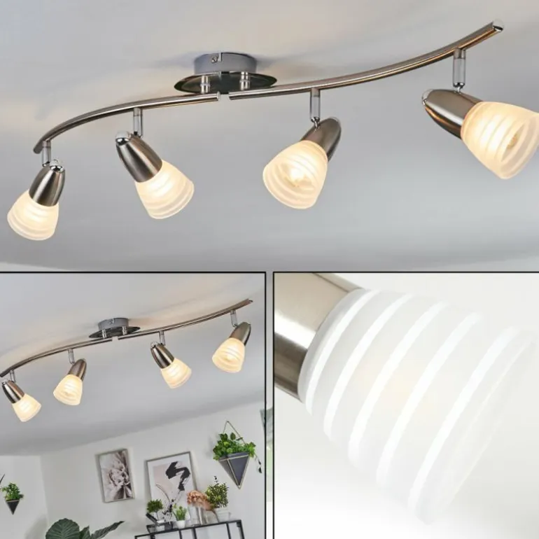 Plafonnier Chapod Nickel mat, 4 lumières