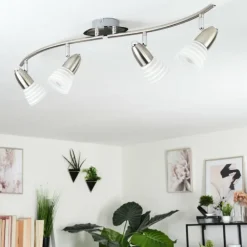 Plafonnier Chapod Nickel mat, 4 lumières