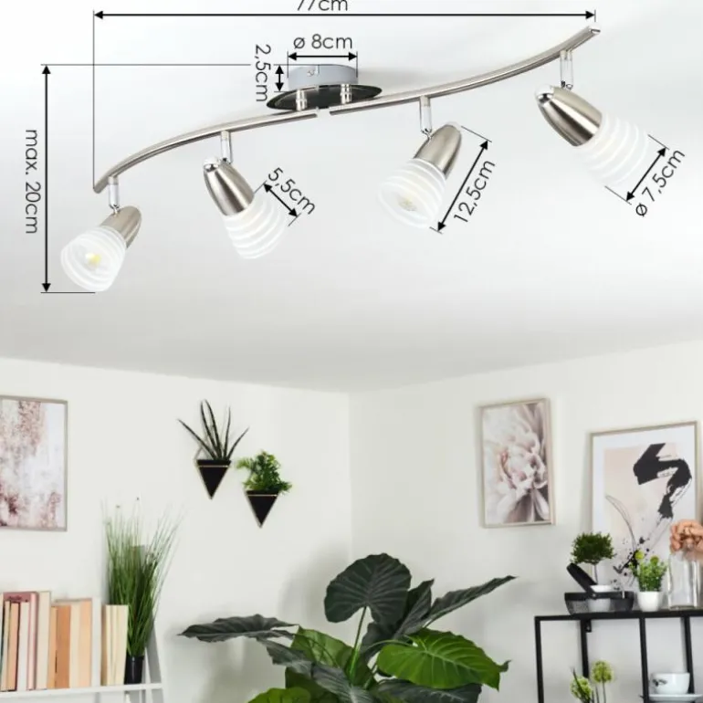 Plafonnier Chapod Nickel mat, 4 lumières