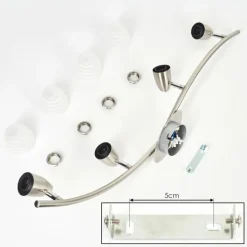 Plafonnier Chapod Nickel mat, 4 lumières
