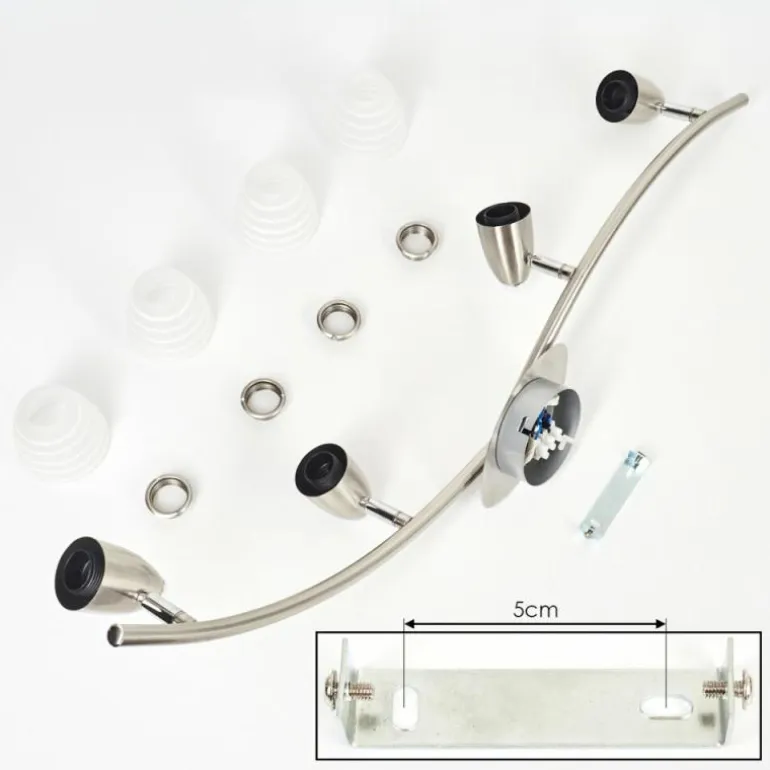 Plafonnier Chapod Nickel mat, 4 lumières