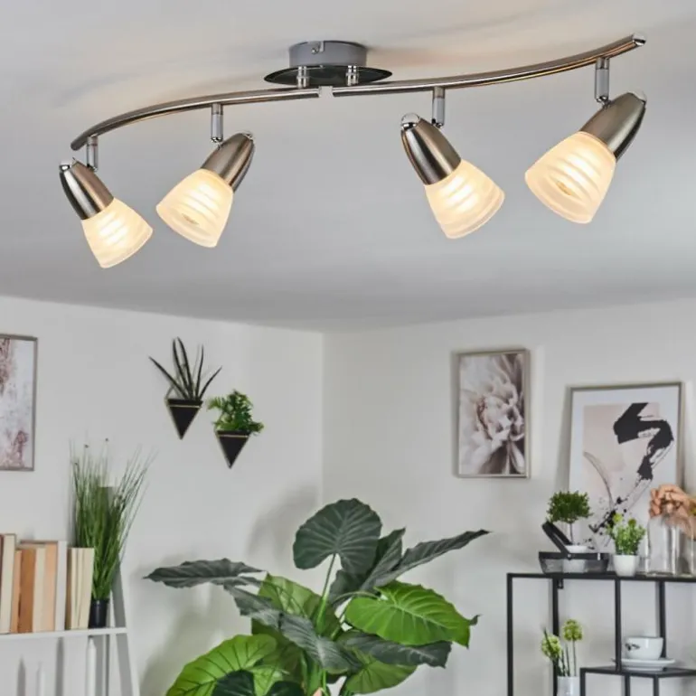 Plafonnier Chapod Nickel mat, 4 lumières
