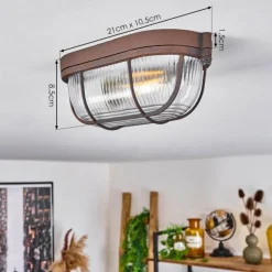 Plafonnier Chaquire Brun, Rouille, 1 lumière