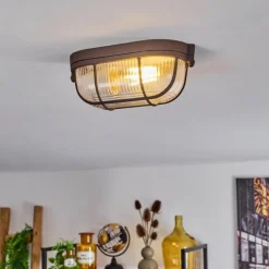 Plafonnier Chaquire Brun, Rouille, 1 lumière