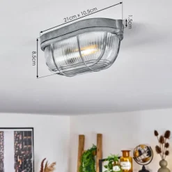 Plafonnier Chaquire Gris, 1 lumière