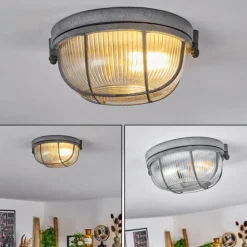 Plafonnier Chaquire Gris, 1 lumière