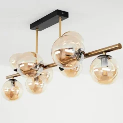 Plafonnier Chehalis LED Laiton, Noir, 9 lumières