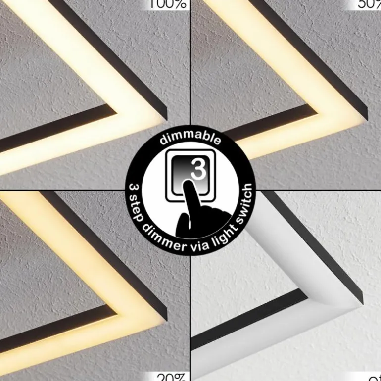 Plafonnier Courceaux LED Écru, Noir, 1 lumière