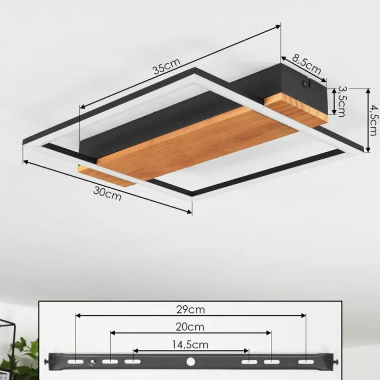 Plafonnier Courceaux LED Écru, Noir, 1 lumière