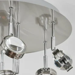 Plafonnier Fernandaires LED Nickel mat, 18 lumières