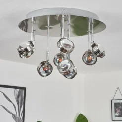 Plafonnier Fernandaires LED Nickel mat, 18 lumières