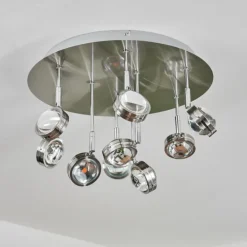 Plafonnier Fernandaires LED Nickel mat, 18 lumières