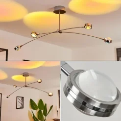 Plafonnier Fernandaires LED Nickel mat, 8 lumières
