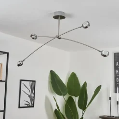 Plafonnier Fernandaires LED Nickel mat, 8 lumières