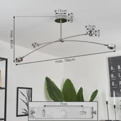 Plafonnier Fernandaires LED Nickel mat, 8 lumières