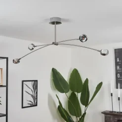 Plafonnier Fernandaires LED Nickel mat, 8 lumières
