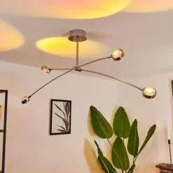 Plafonnier Fernandaires LED Nickel mat, 8 lumières