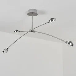 Plafonnier Fernandaires LED Nickel mat, 8 lumières