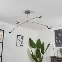 Plafonnier Fernandaires LED Nickel mat, 8 lumières