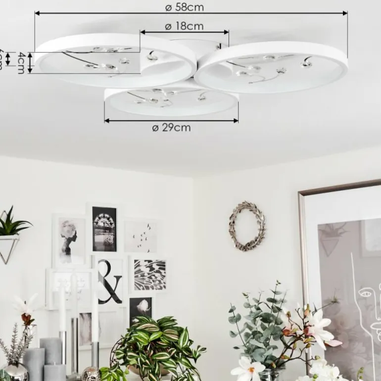 Plafonnier Fombillou LED Blanc, 1 lumière