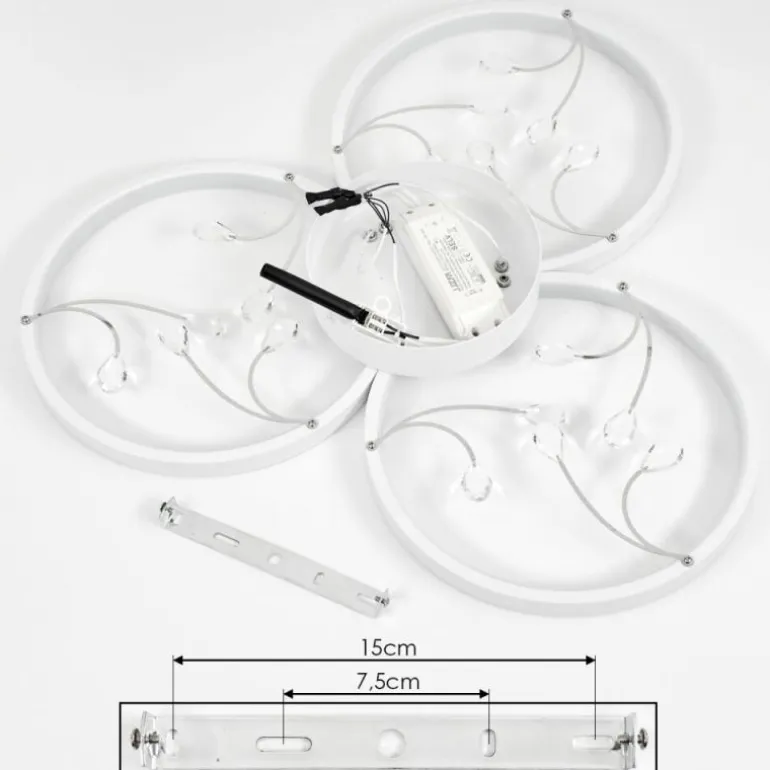 Plafonnier Fombillou LED Blanc, 1 lumière