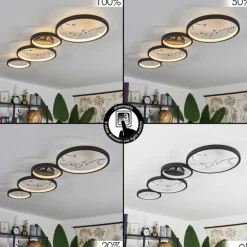 Plafonnier Fombillou LED Noir, 1 lumière