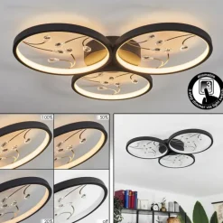 Plafonnier Fombillou LED Noir, 1 lumière