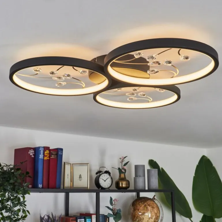 Plafonnier Fombillou LED Noir, 1 lumière