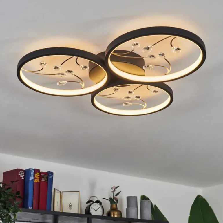 Plafonnier Fombillou LED Noir, 1 lumière