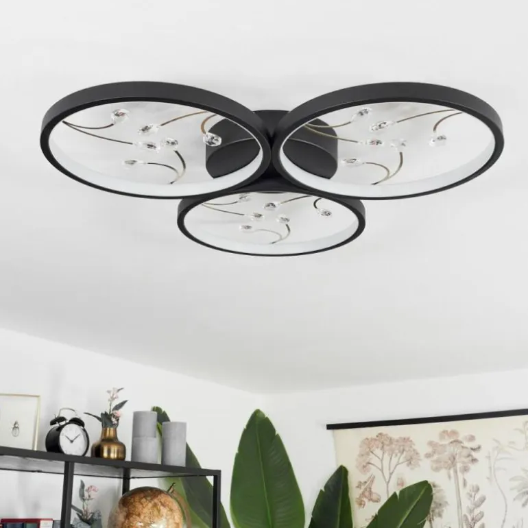 Plafonnier Fombillou LED Noir, 1 lumière