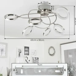 Plafonnier Frans LED Nickel mat, 1 lumière