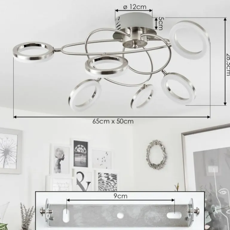 Plafonnier Frans LED Nickel mat, 1 lumière