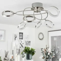 Plafonnier Frans LED Nickel mat, 1 lumière