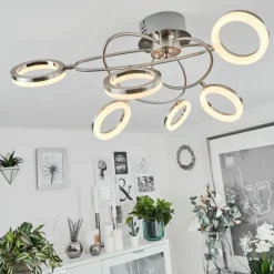 Plafonnier Frans LED Nickel mat, 1 lumière