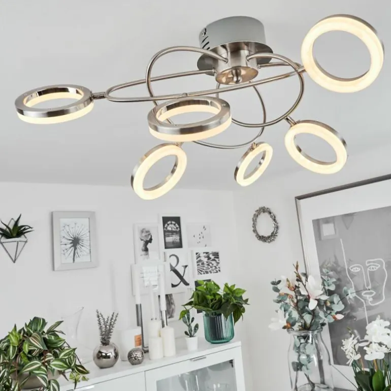 Plafonnier Frans LED Nickel mat, 1 lumière