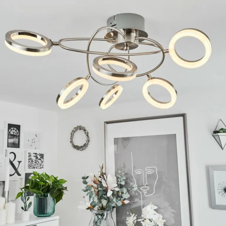 Plafonnier Frans LED Nickel mat, 1 lumière