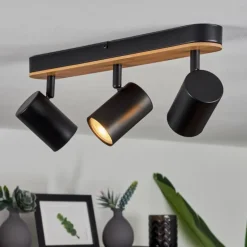 Plafonnier Gandufe Écru, Noir, 3 lumières