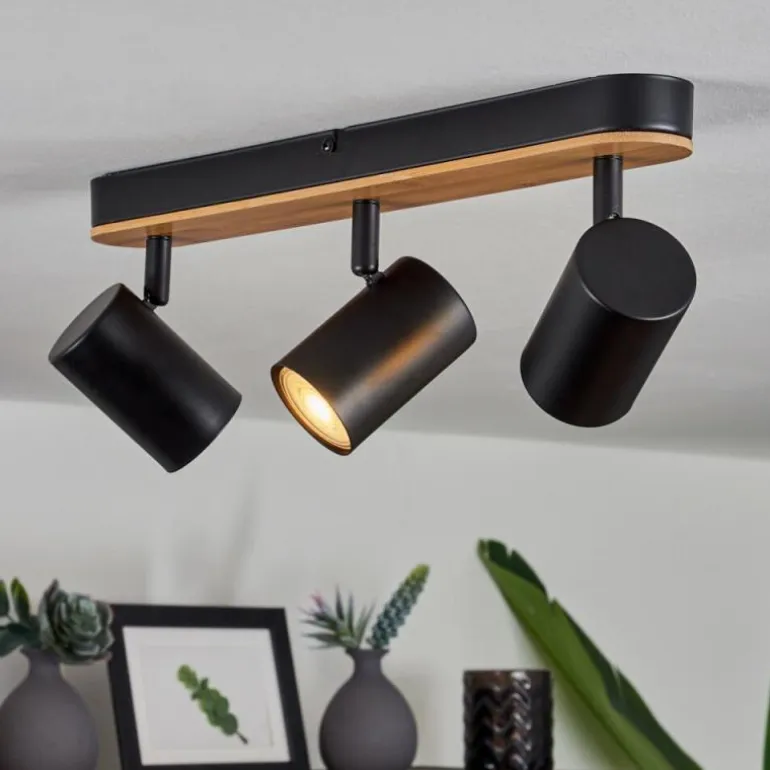 Plafonnier Gandufe Écru, Noir, 3 lumières