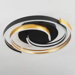 Plafonnier Golega LED Laiton, Noir, 1 lumière