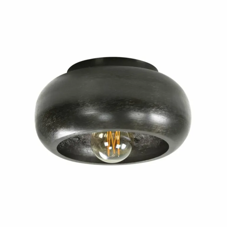 Plafonnier Gralhos Argent Oxydé, Noir, 1 lumière