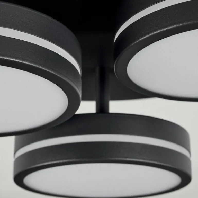 Plafonnier Huallilemu LED Noir, 3 lumières