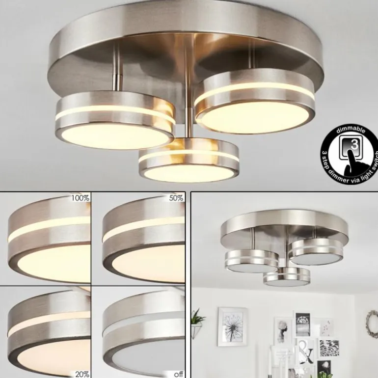 Plafonnier Huallilemu LED Nickel mat, 3 lumières