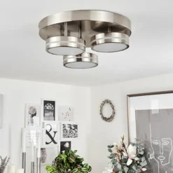 Plafonnier Huallilemu LED Nickel mat, 3 lumières