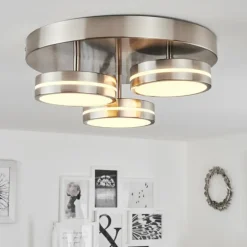 Plafonnier Huallilemu LED Nickel mat, 3 lumières